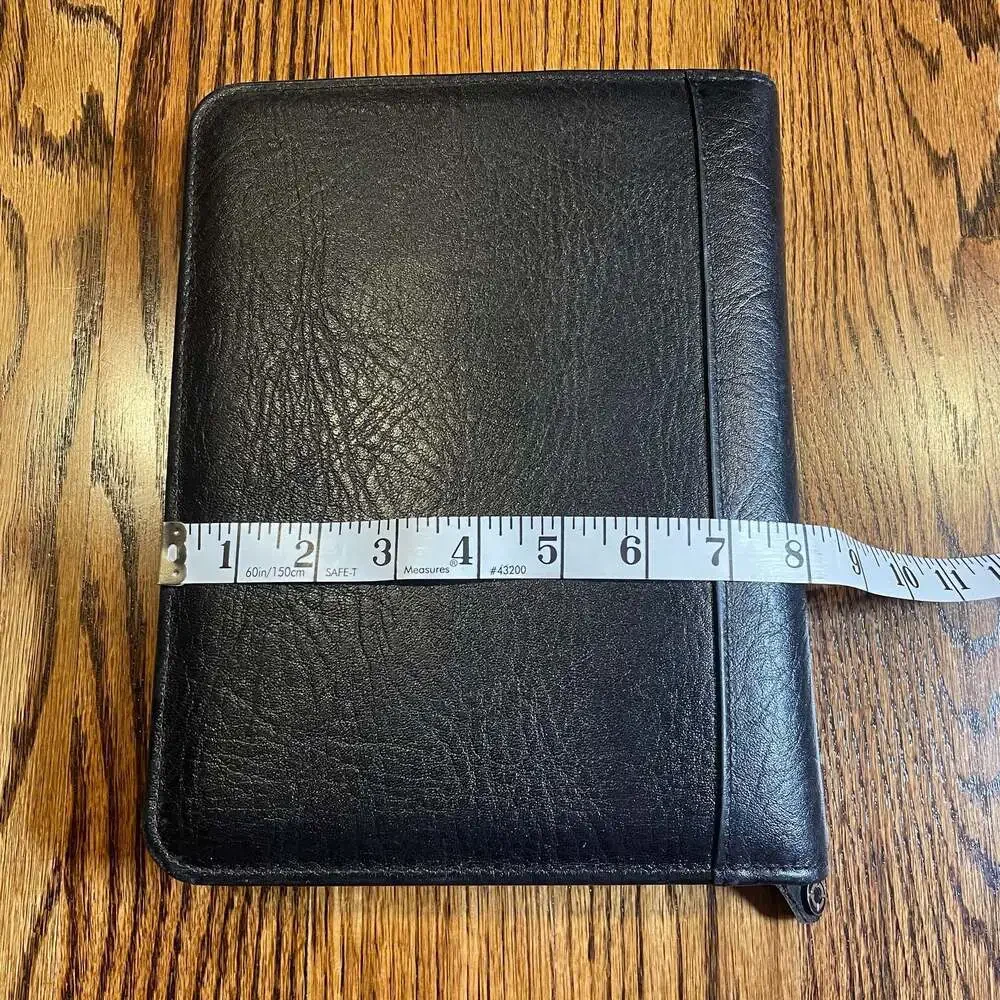 Franklin Covey Top Grain Cowhide Leather 7-Ring Zipper Planner Organizer